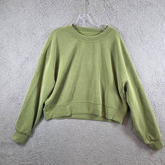 Lululemon Perfectly Oversized Cropped Crew Softstreme Sweatshirt Green Size 10